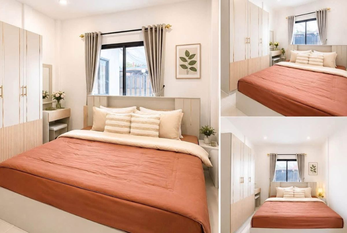 HS1484 -2Bedroom Single House for Sale in PattayaRungrueng Village in Noen Plub Wan