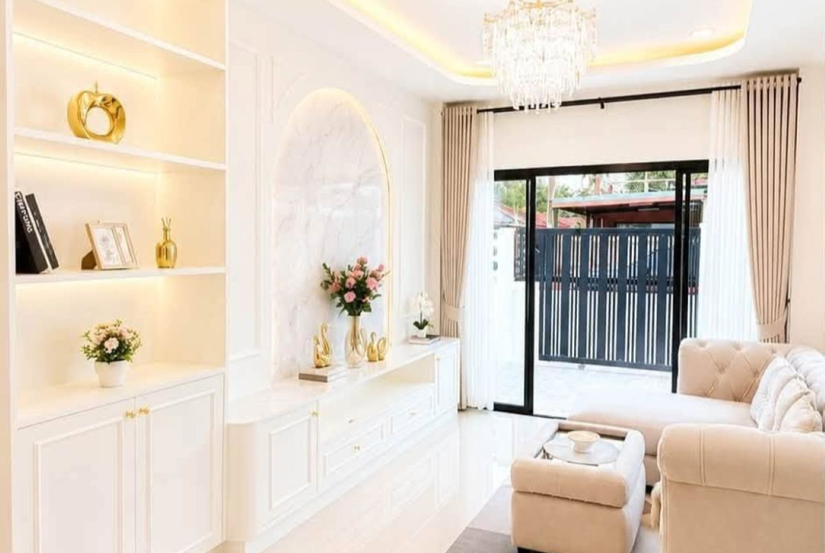 HS1484 -2Bedroom Single House for Sale in PattayaRungrueng Village in Noen Plub Wan