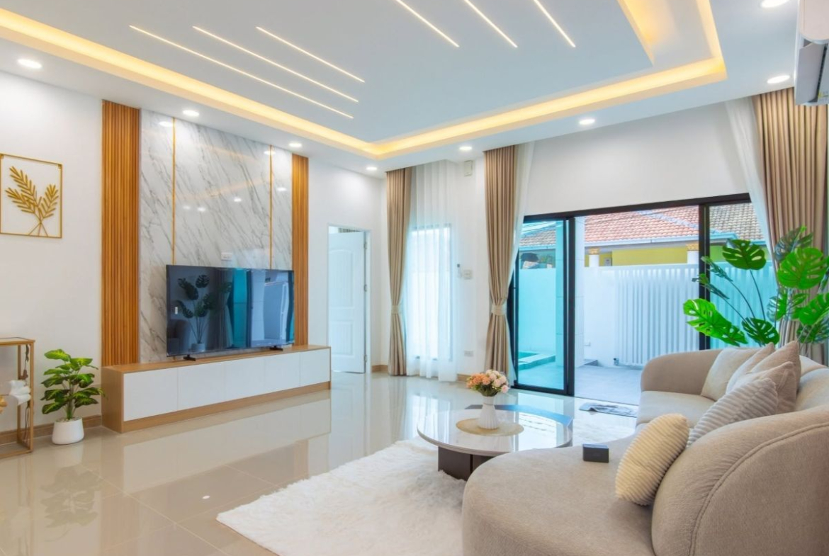 HS1494 – 3Bedroom Pool Villa House for Sale in Village Ek Mongkol 4/1 in Khao Talo