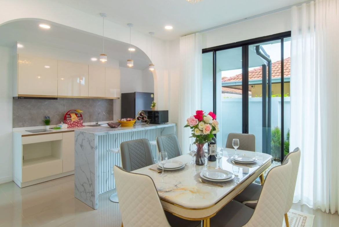 HS1494 – 3Bedroom Pool Villa House for Sale in Village Ek Mongkol 4/1 in Khao Talo