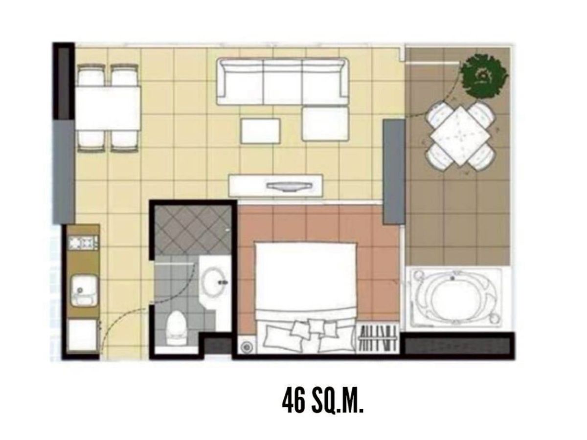 CS3024 – 1Bedroom Condominium for Sale in The Twin Tower in Jomtien
