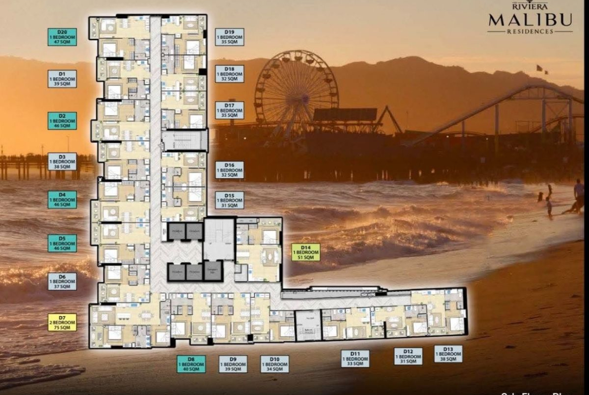 CS3032 – 1Bedroom Condominium for Sale in The Riveira Malibu in Phratamnak