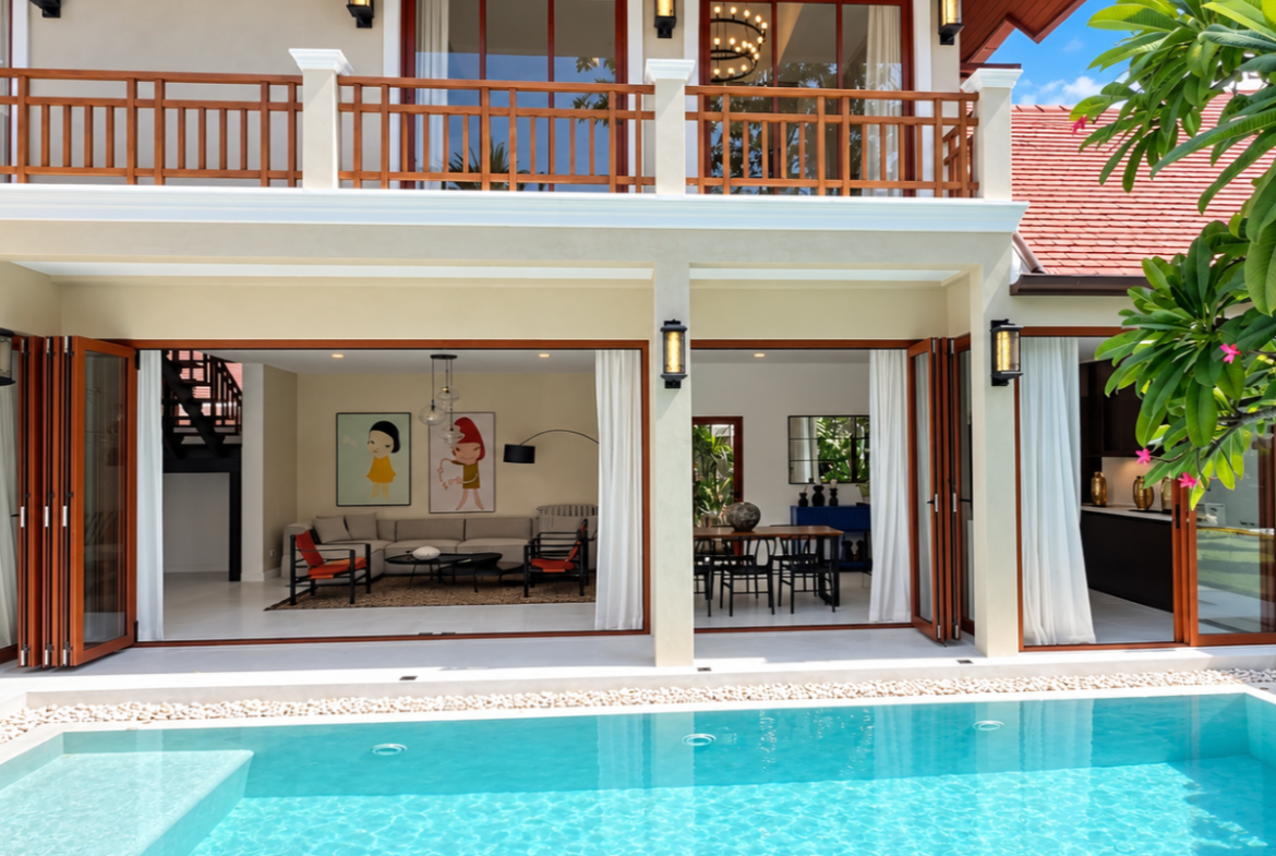 HS1521 – 5Bedrooms Bali Style Pool Villa House for Sale in Thabali Village in Thappraya Rd.