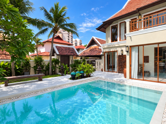 HS1521 – 5Bedrooms Bali Style Pool Villa House for Sale in Thabali Village in Thappraya Rd.